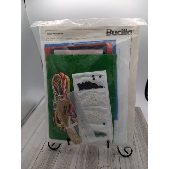 Bucilla Gallery Of Stitches Winter Pals Jeweled Stocking Kit 17" Long - Picture 10 of 10